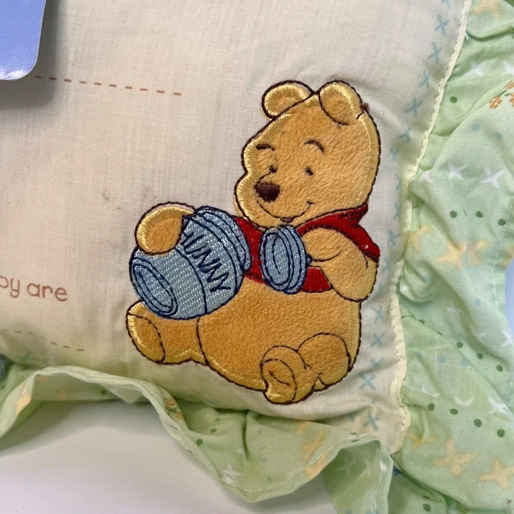 New 2008 Embordered Winne The POOH Keepsake Birth Announcement Pillow Disney
